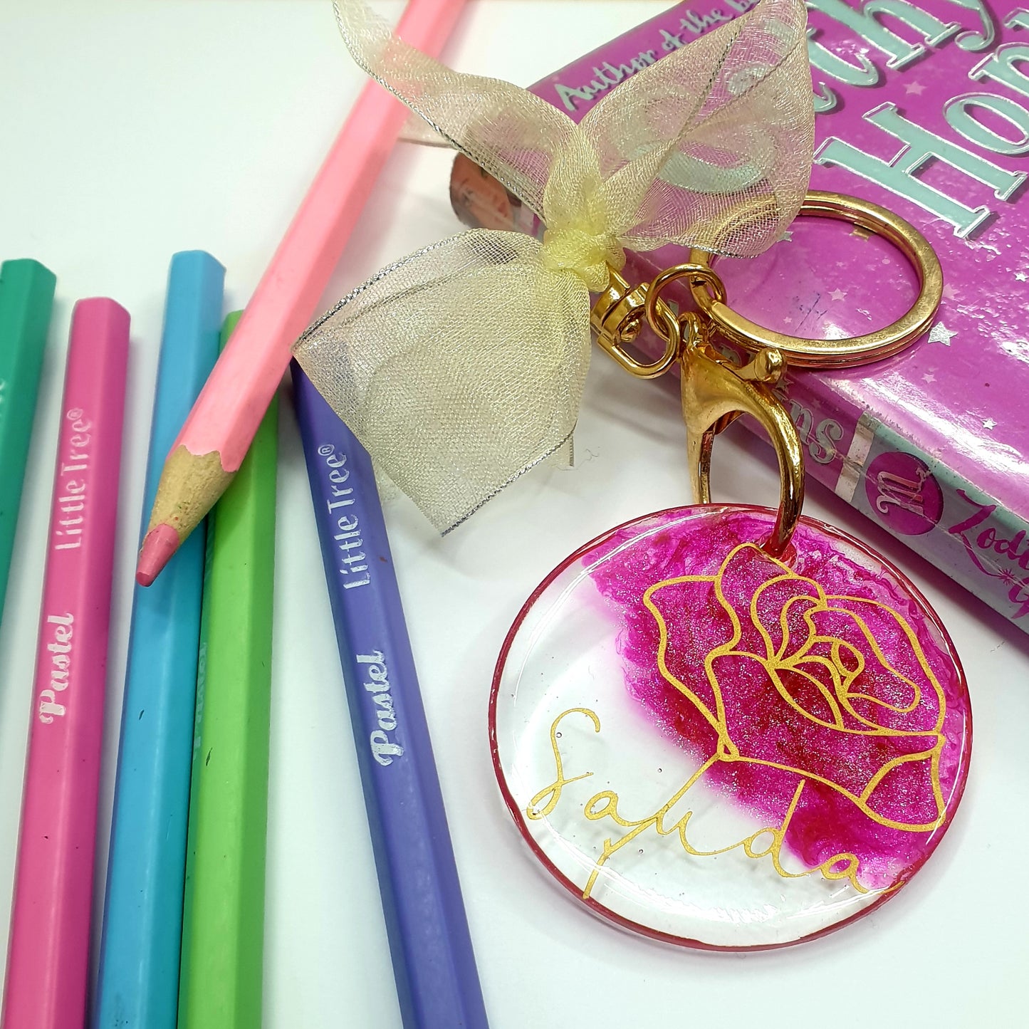 Golden Rose Keychain