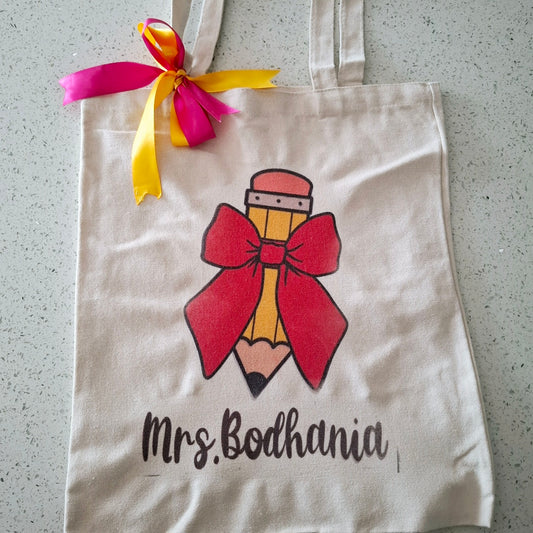 Pencil Themed Tote Bag