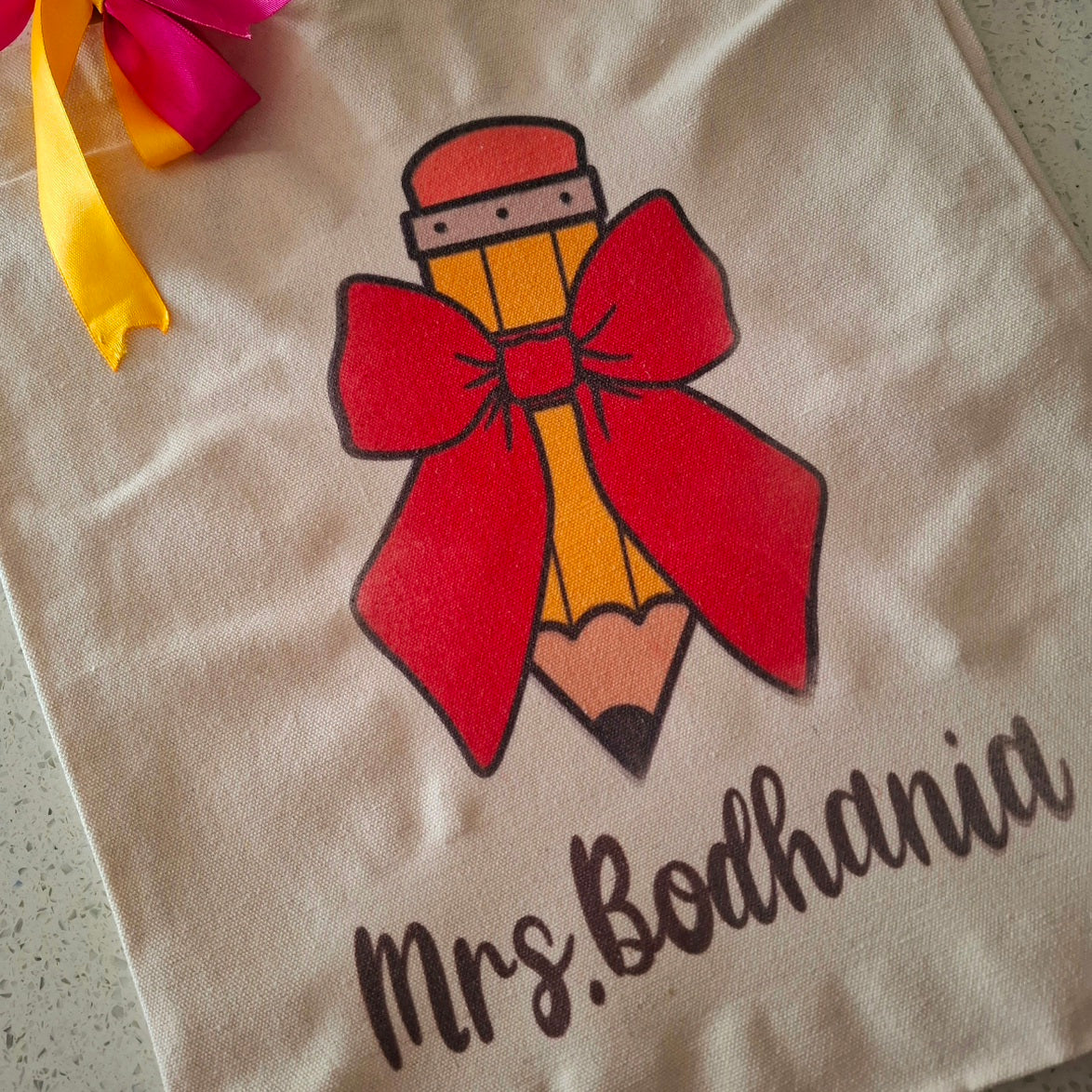 Pencil Themed Tote Bag